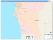 Del Norte County Wall Map Color Cast Style